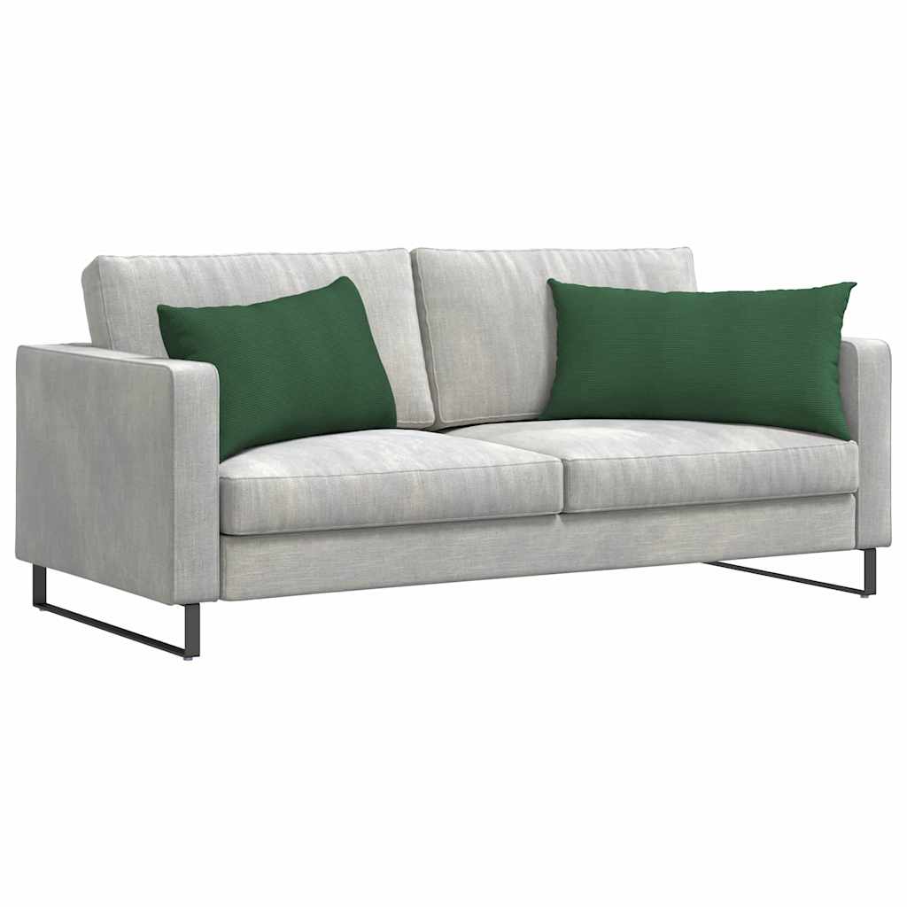 Cuscini da Divano 2 pcs Verde Scuro 80 x 40 cm Tessuto in Cords