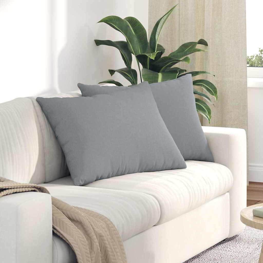Cuscini da Divano 2 pcs Grigio chiaro 70 x 50 cm Tessuto