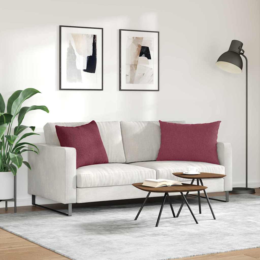 Cuscini da Divano 2 pcs Rosso Vino 70 x 50 cm Tessuto