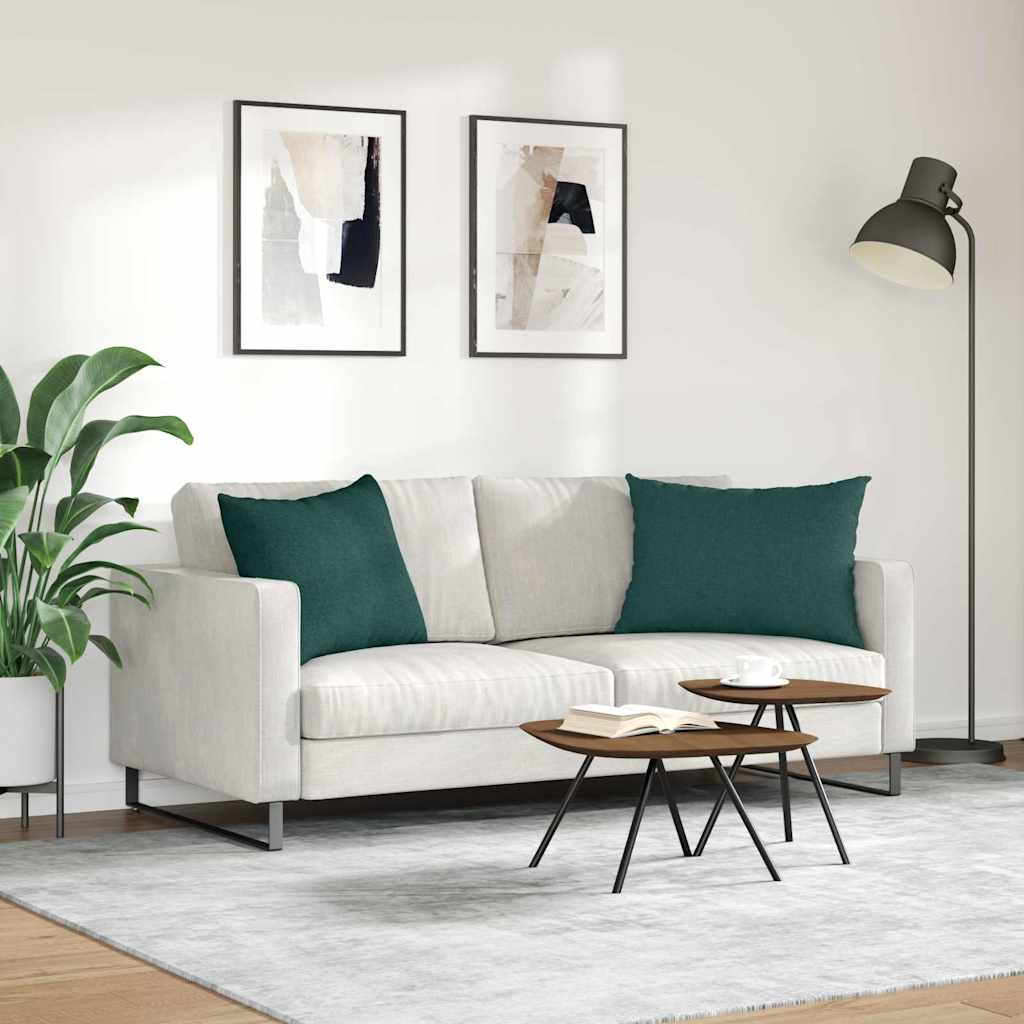 Cuscini da Divano 2 pcs Verde Scuro 70 x 50 cm Tessuto