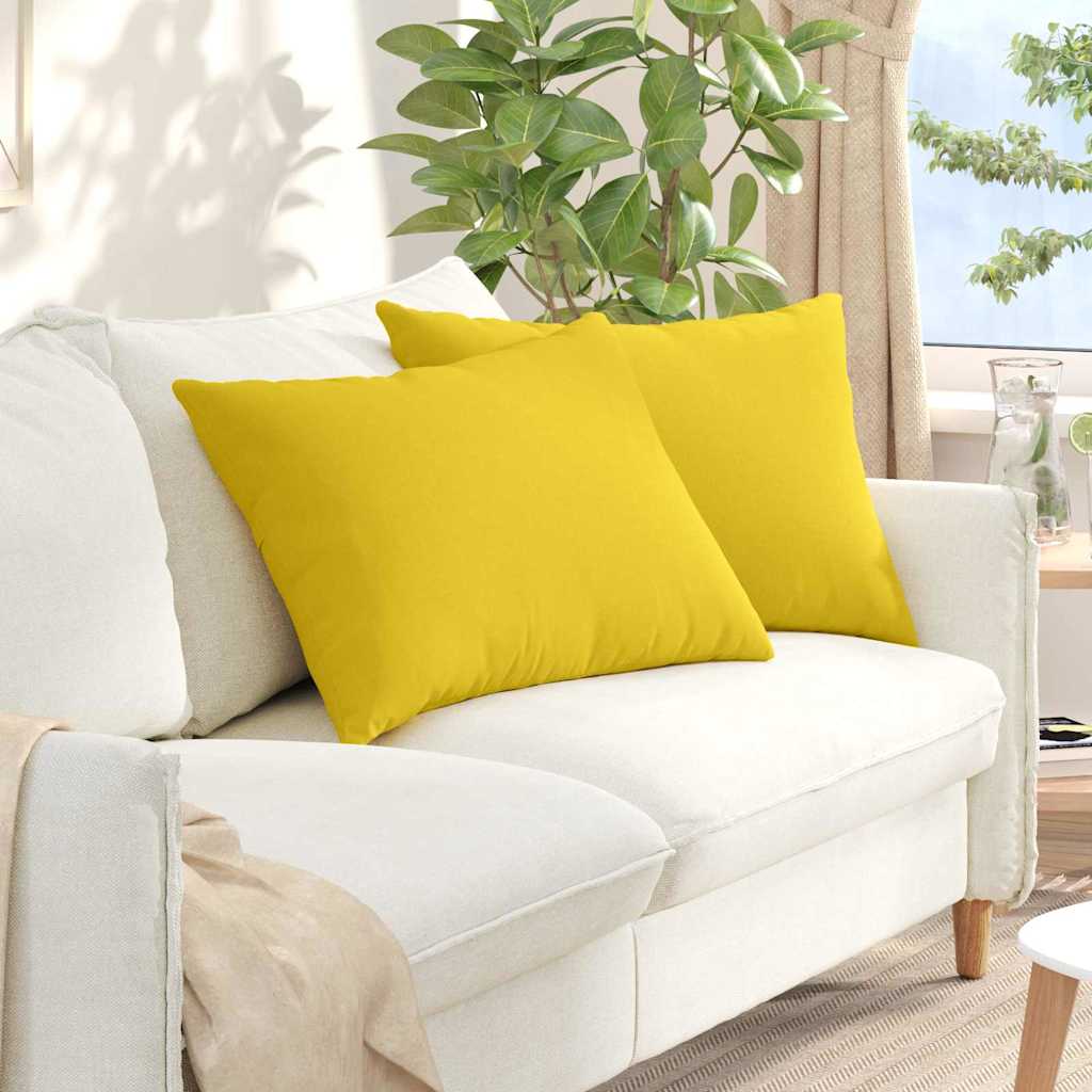 Cuscini da Divano 2 pcs Giallo Chiaro 70 x 50 cm Tessuto