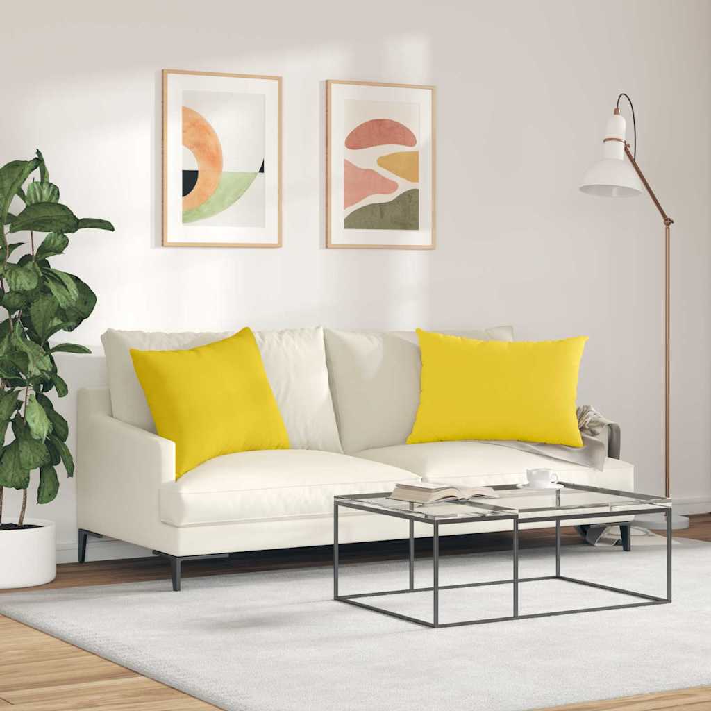 Cuscini da Divano 2 pcs Giallo Chiaro 70 x 50 cm Tessuto