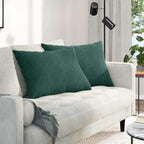 Cuscini da Divano 2 pcs Verde Scuro 70 x 50 cm Tessuto in Cords