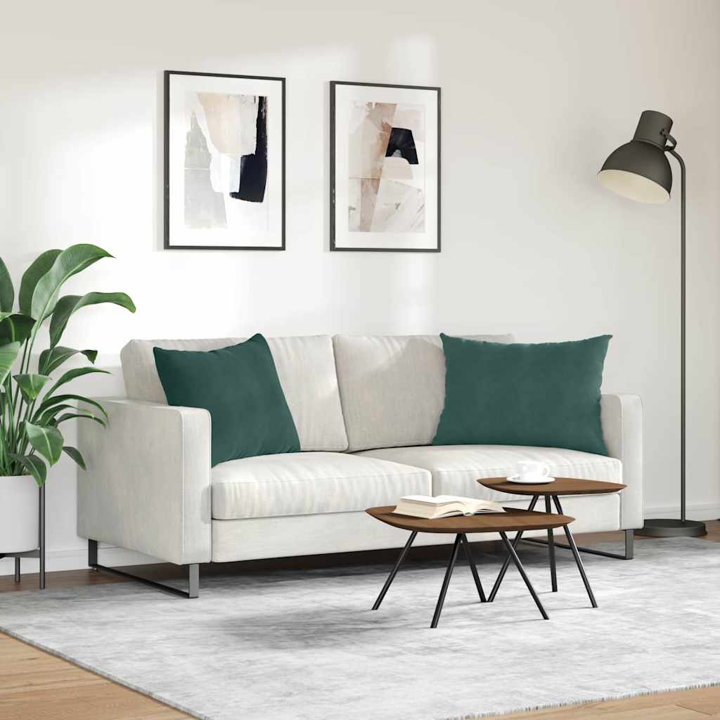 Cuscini da Divano 2 pcs Verde Scuro 70 x 50 cm Tessuto in Cords