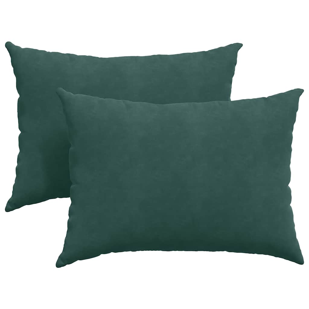 Cuscini da Divano 2 pcs Verde Scuro 70 x 50 cm Tessuto in Cords