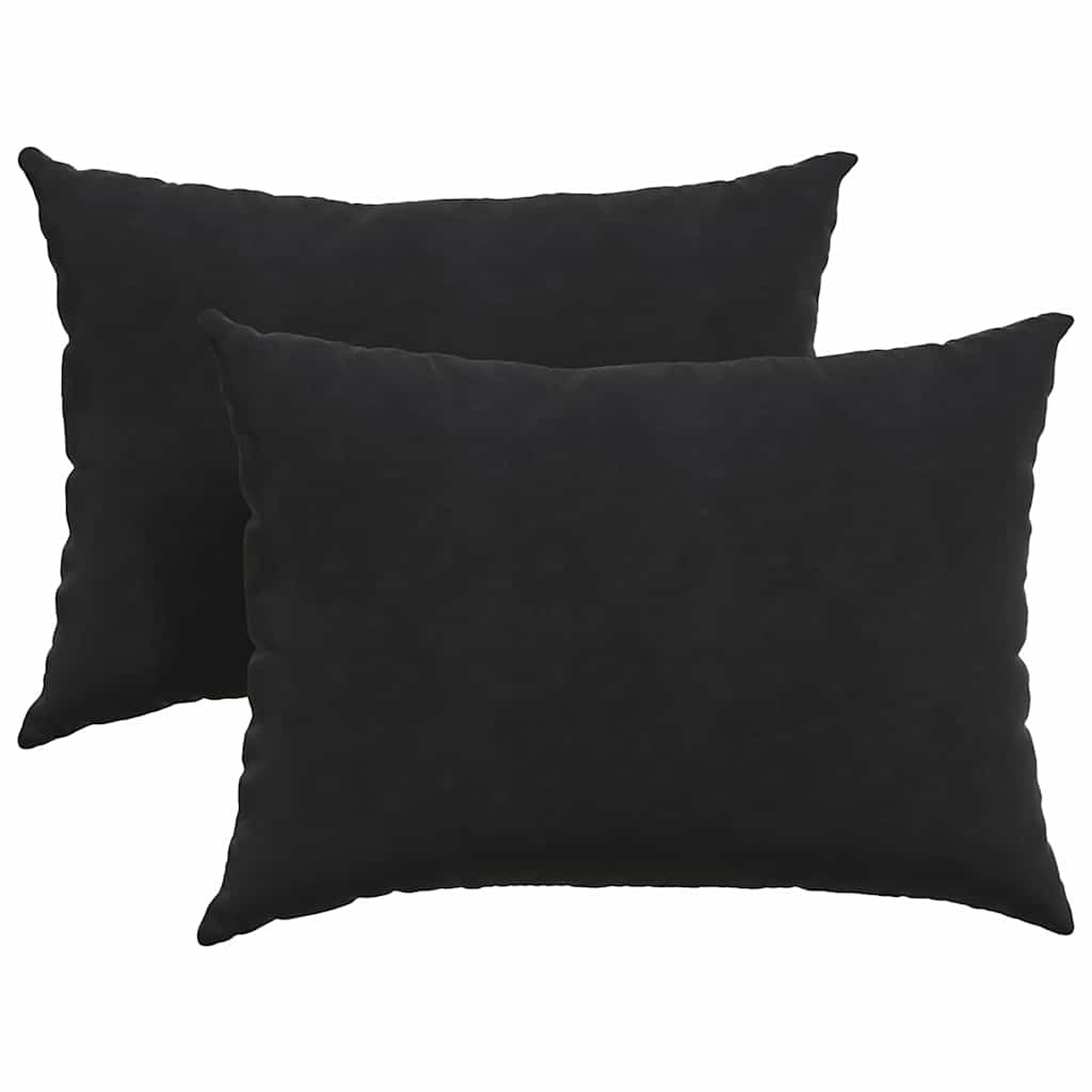 Cuscini da Divano 2 pcs Nero 70 x 50 cm Tessuto in Cords