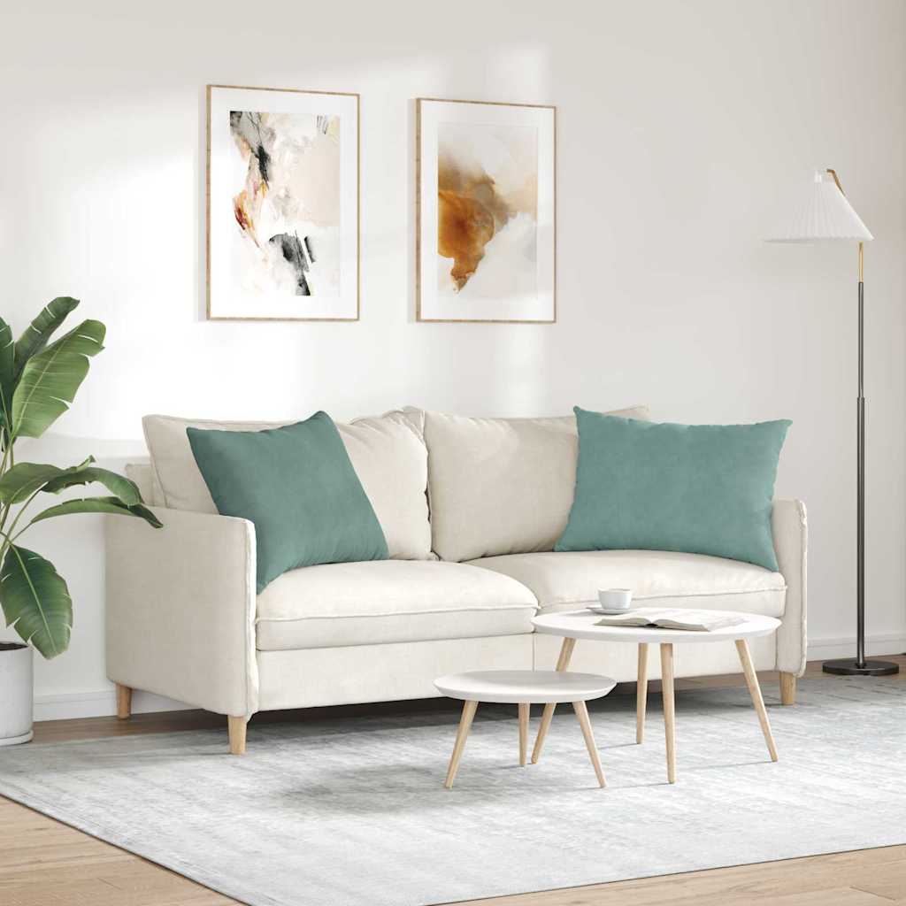 Cuscini da Divano 2 pcs Verde Mare 70 x 50 cm Tessuto in Cords