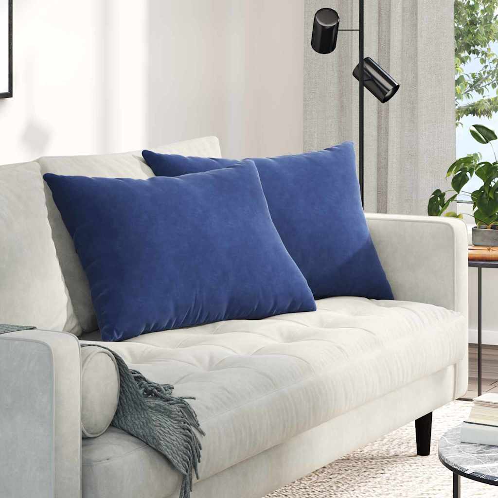 Cuscini da Divano 2 pcs Blu Polizia 70 x 50 cm Tessuto in Cords