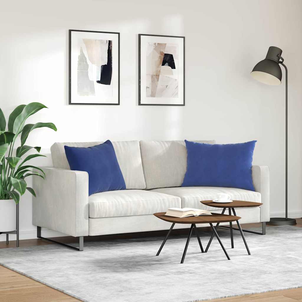 Cuscini da Divano 2 pcs Blu Polizia 70 x 50 cm Tessuto in Cords