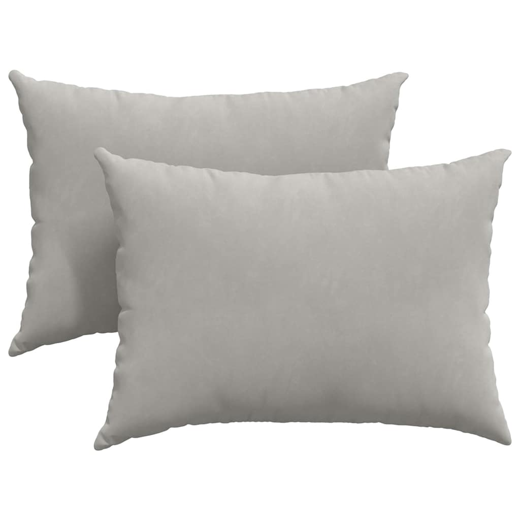 Cuscini da Divano 2 pcs Grigio chiaro 70 x 50 cm Tessuto
