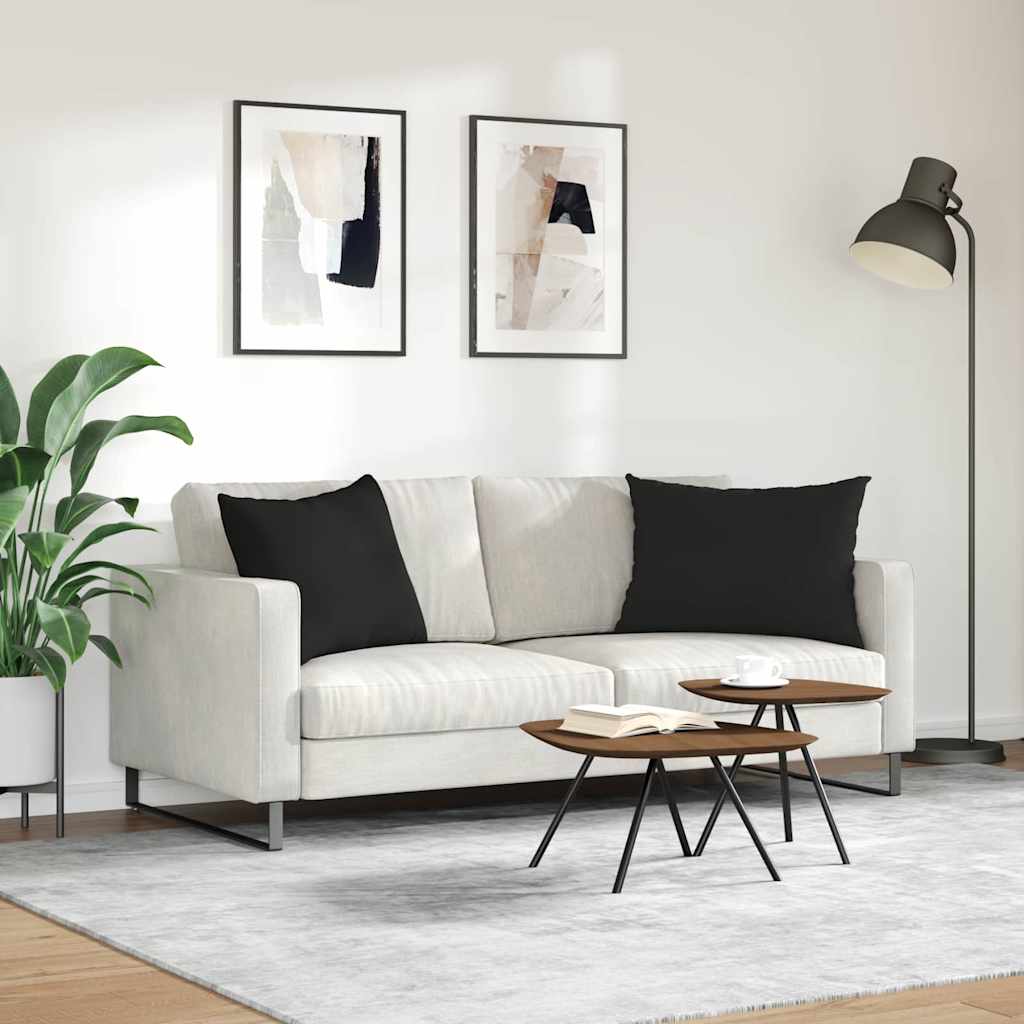 Cuscini da Divano 2 pcs Nero 70 x 50 cm Tessuto