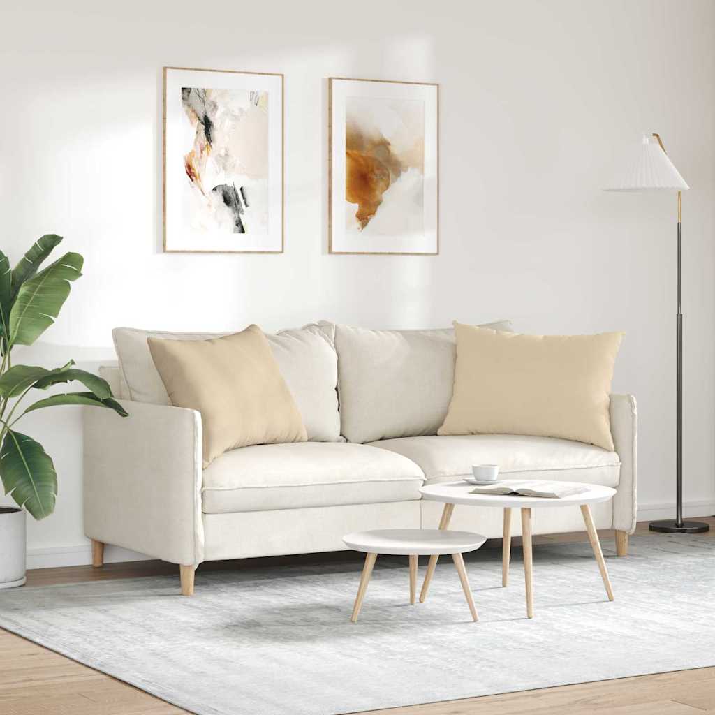 Cuscini da Divano 2 pcs Crema 70 x 50 cm Tessuto
