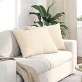 Cuscini da Divano 2 pcs Crema 70 x 50 cm Tessuto in Cords