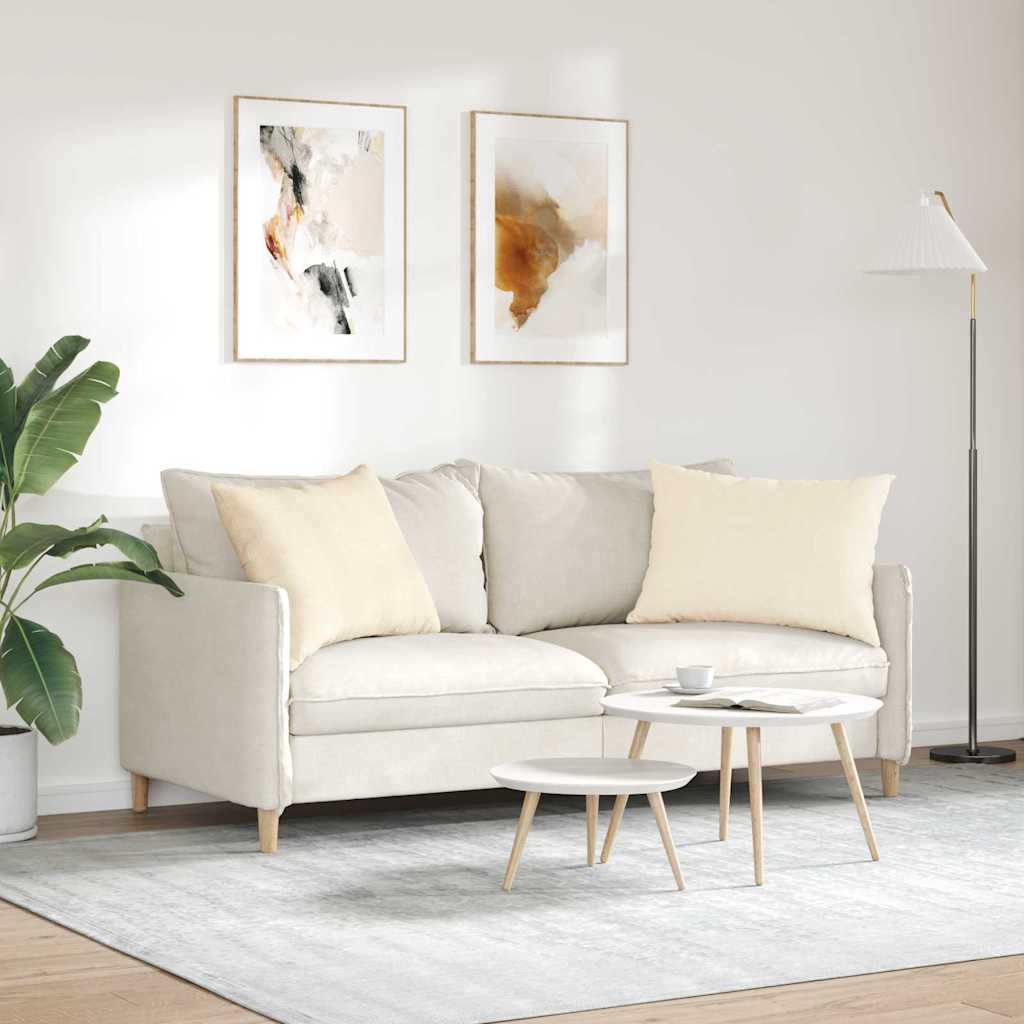 Cuscini da Divano 2 pcs Crema 70 x 50 cm Tessuto in Cords