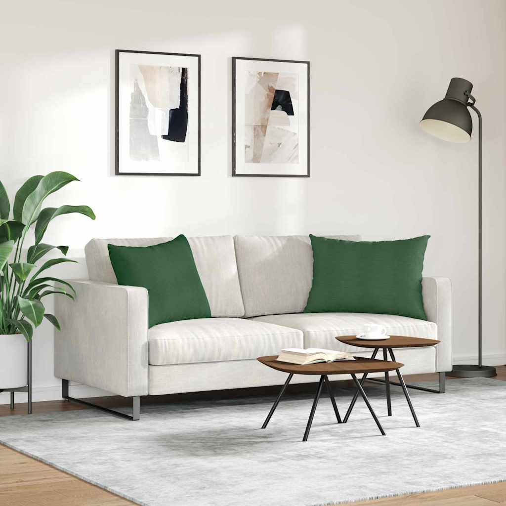 Cuscini da Divano 2 pcs Verde Scuro 70 x 50 cm Tessuto in Cords