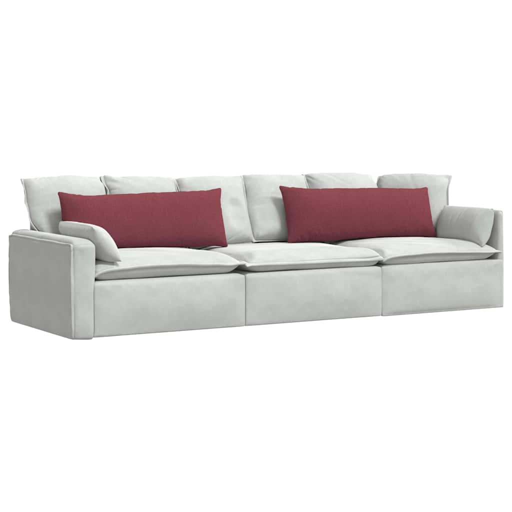 Cuscini da Divano 2 pcs Rosso Vino 120 x 40 cm Tessuto
