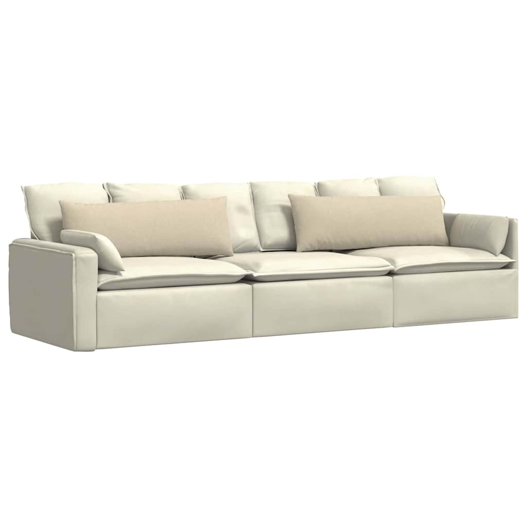 Cuscini da Divano 2 pcs Crema 120 x 40 cm Tessuto