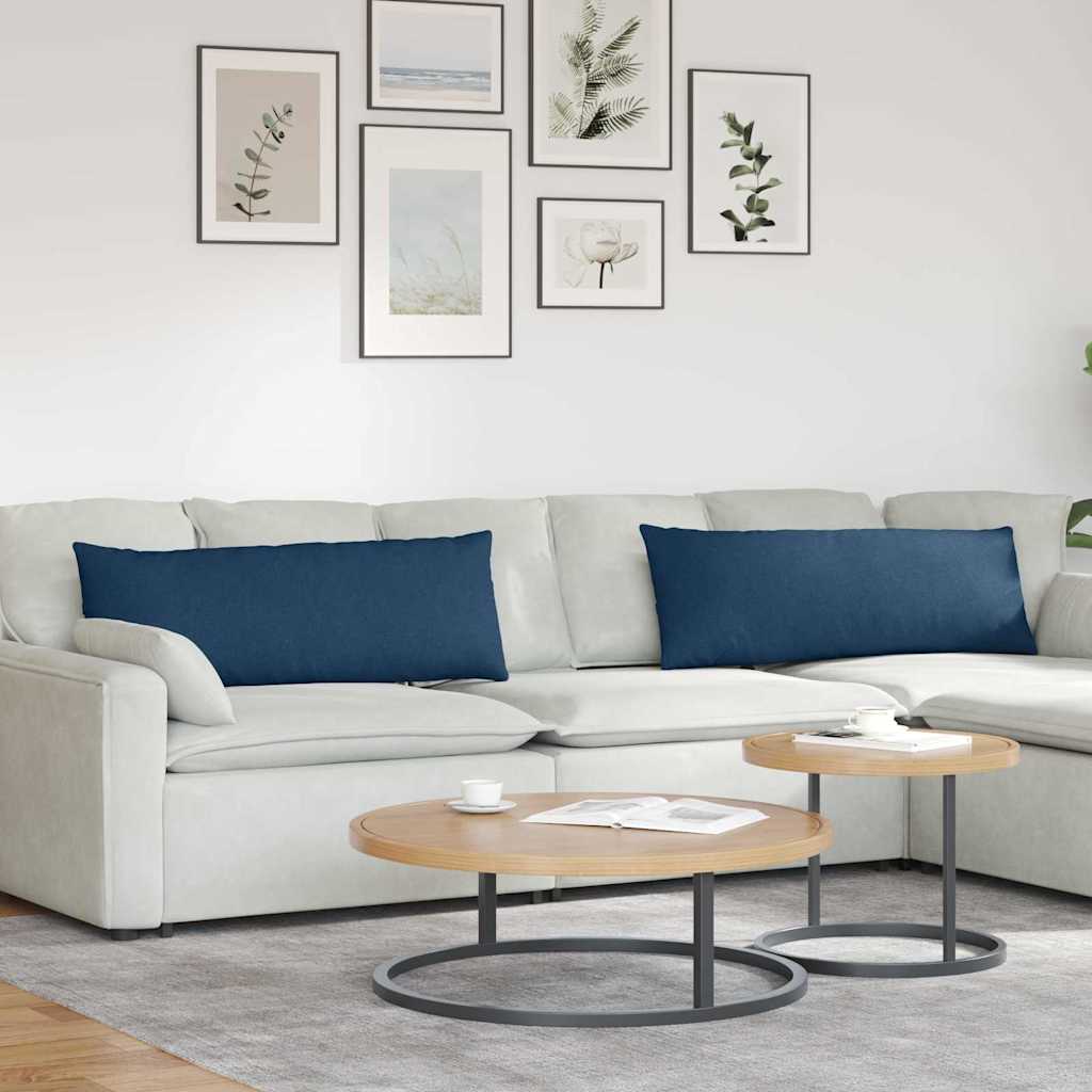 Cuscini da Divano 2 pcs Blu 120 x 40 cm Tessuto