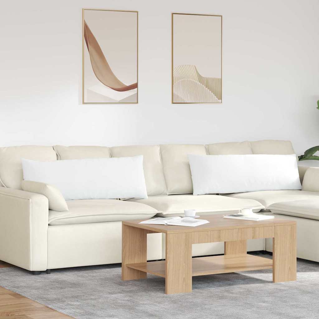 Cuscini da Divano 2 pcs Bianco 120 x 40 cm Tessuto