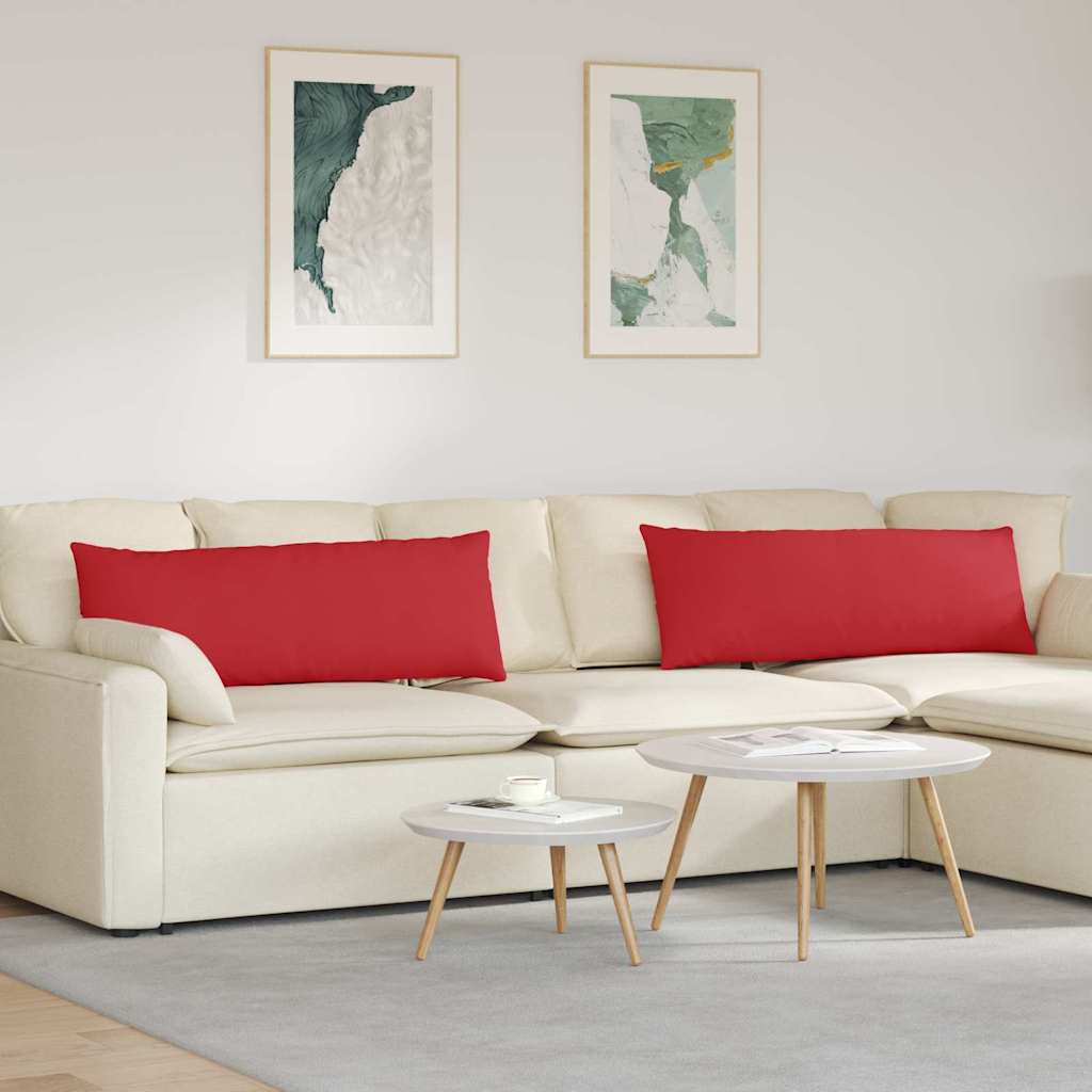Cuscini da Divano 2 pcs Rosso 120 x 40 cm Tessuto