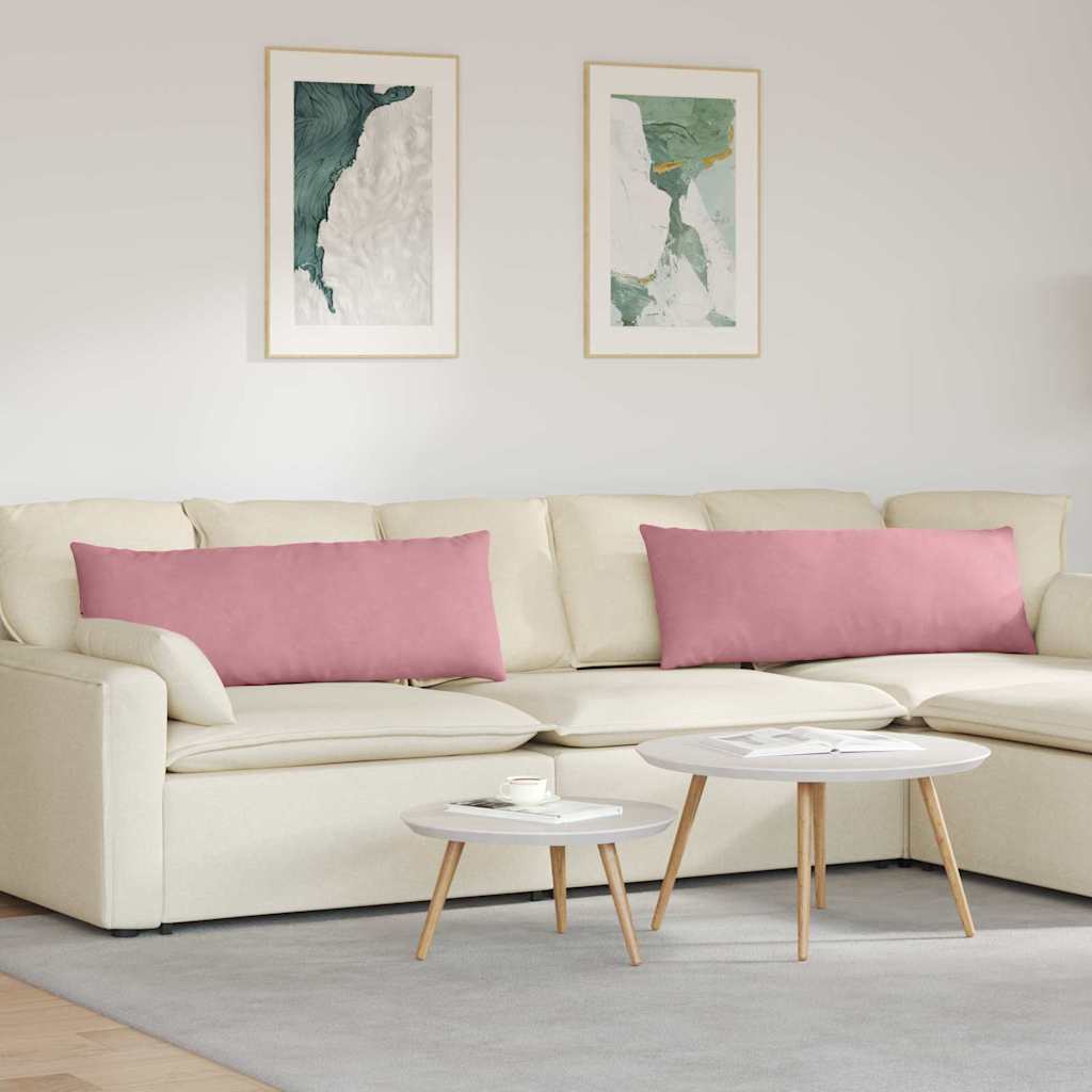 Cuscini da Divano 2 pcs Rosa 120 x 40 cm Tessuto in Cords