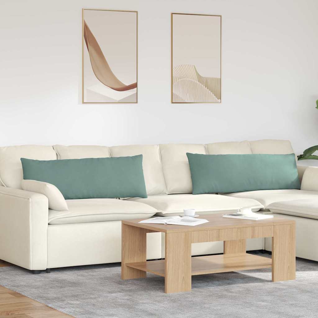 Cuscini da Divano 2 pcs Verde Mare 120 x 40 cm Tessuto in Cords