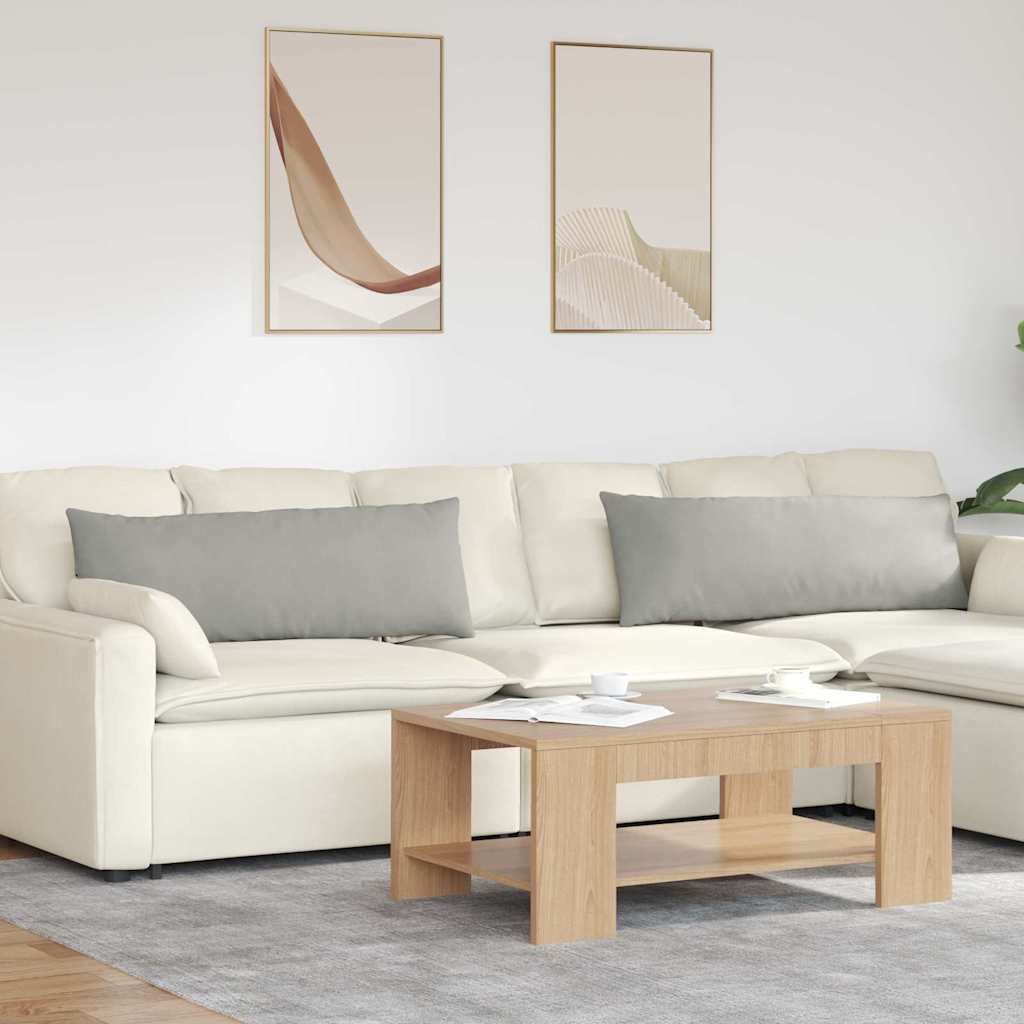 Cuscini da Divano 2 pcs Grigio chiaro 120 x 40 cm Tessuto