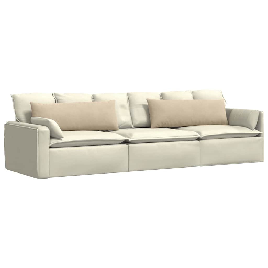 Cuscini da Divano 2 pcs Crema 120 x 40 cm Tessuto