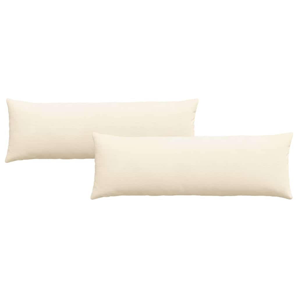 Cuscini da Divano 2 pcs Crema 120 x 40 cm Tessuto in Cords