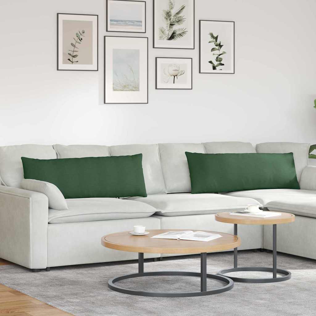 Cuscini da Divano 2 pcs Verde Scuro 120 x 40 cm