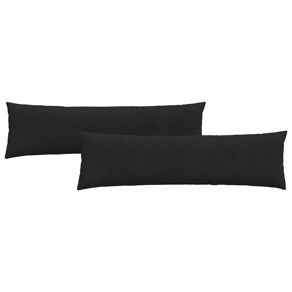 Cuscini da Divano 2 pcs Nero 145 x 40 cm Tessuto