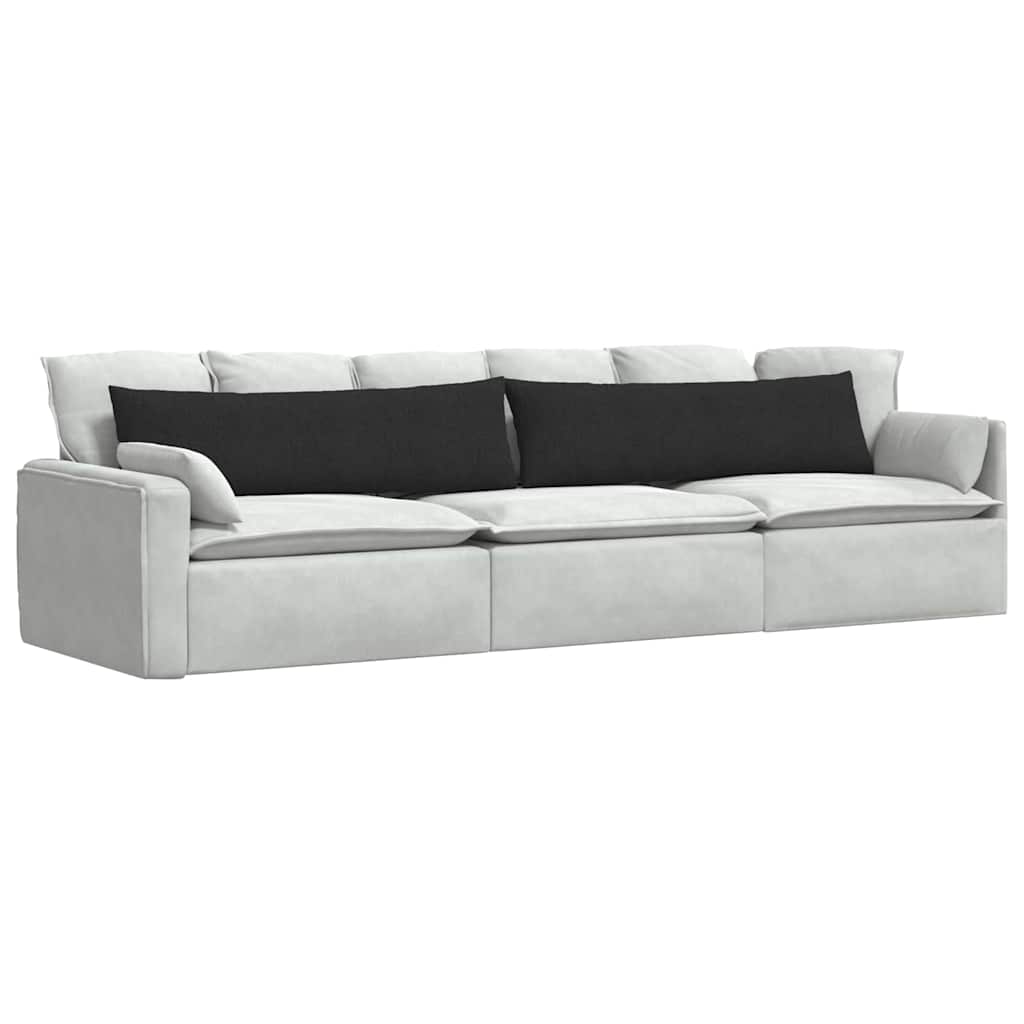 Cuscini da Divano 2 pcs Nero 145 x 40 cm Tessuto
