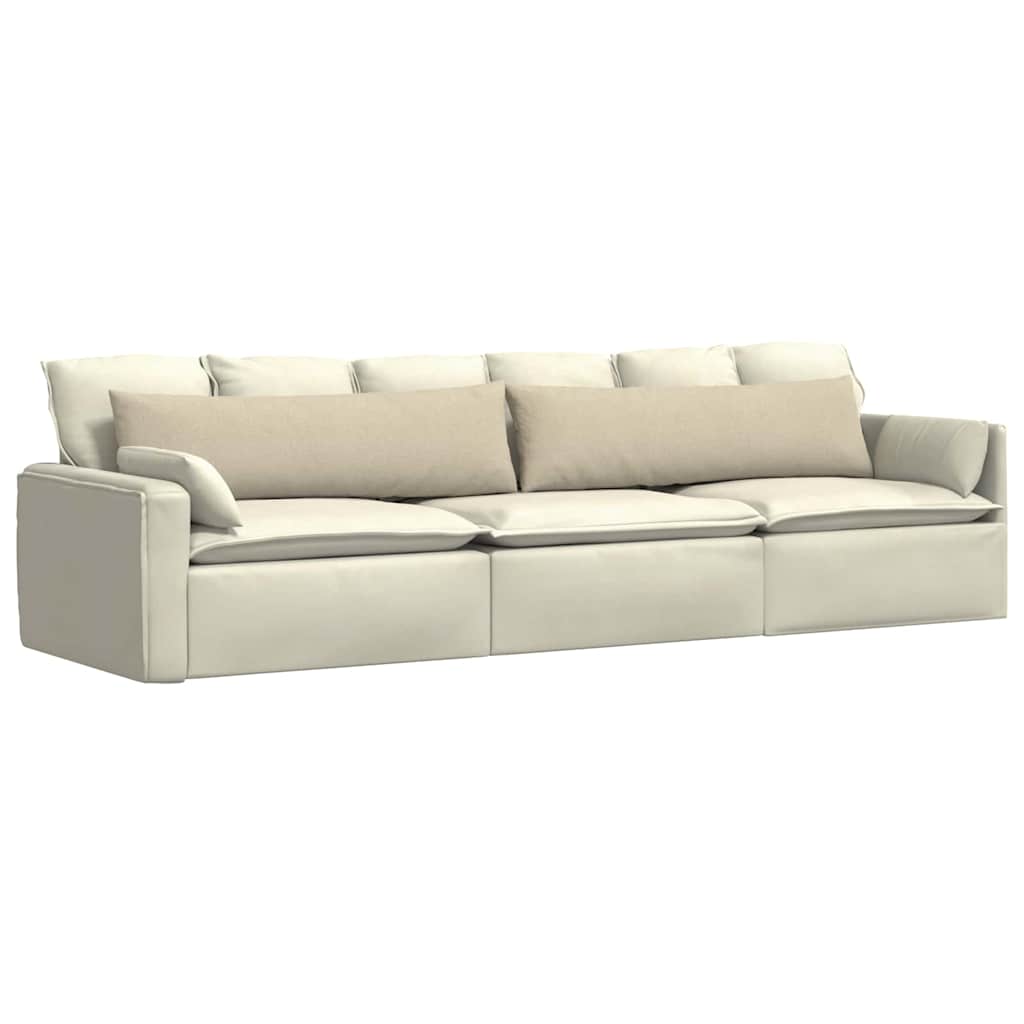 Cuscini da Divano 2 pcs Crema 145 x 40 cm Tessuto