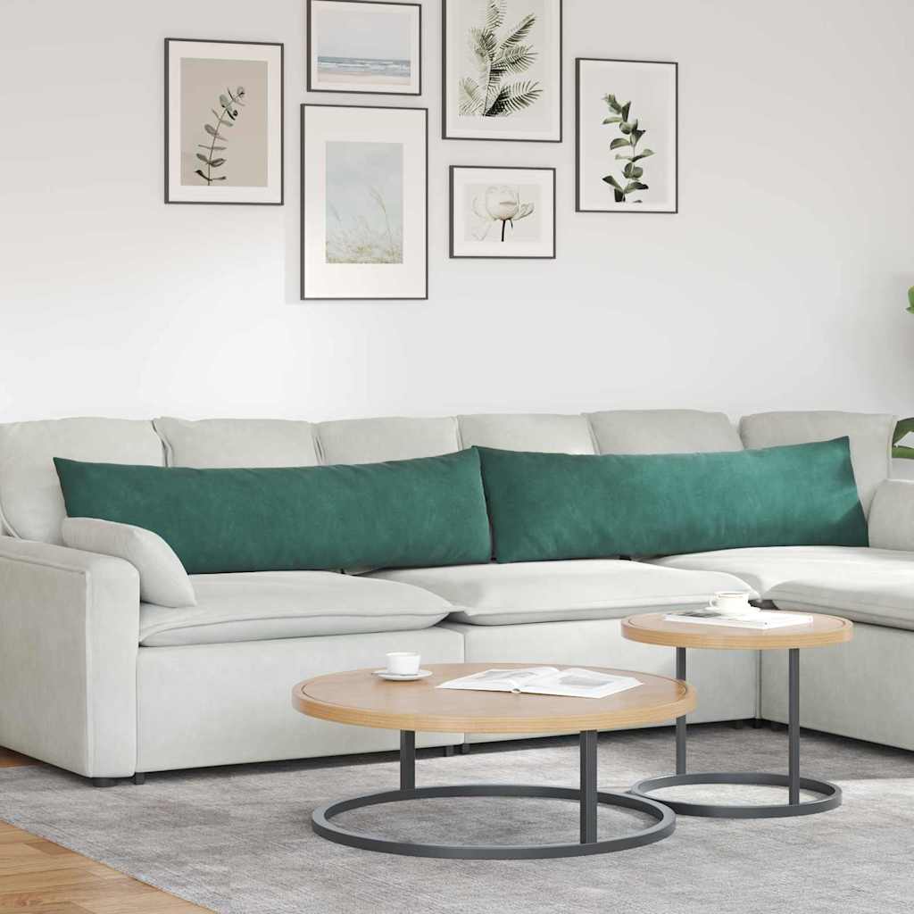 Cuscini da Divano 2 pcs Verde Scuro 145 x 40 cm