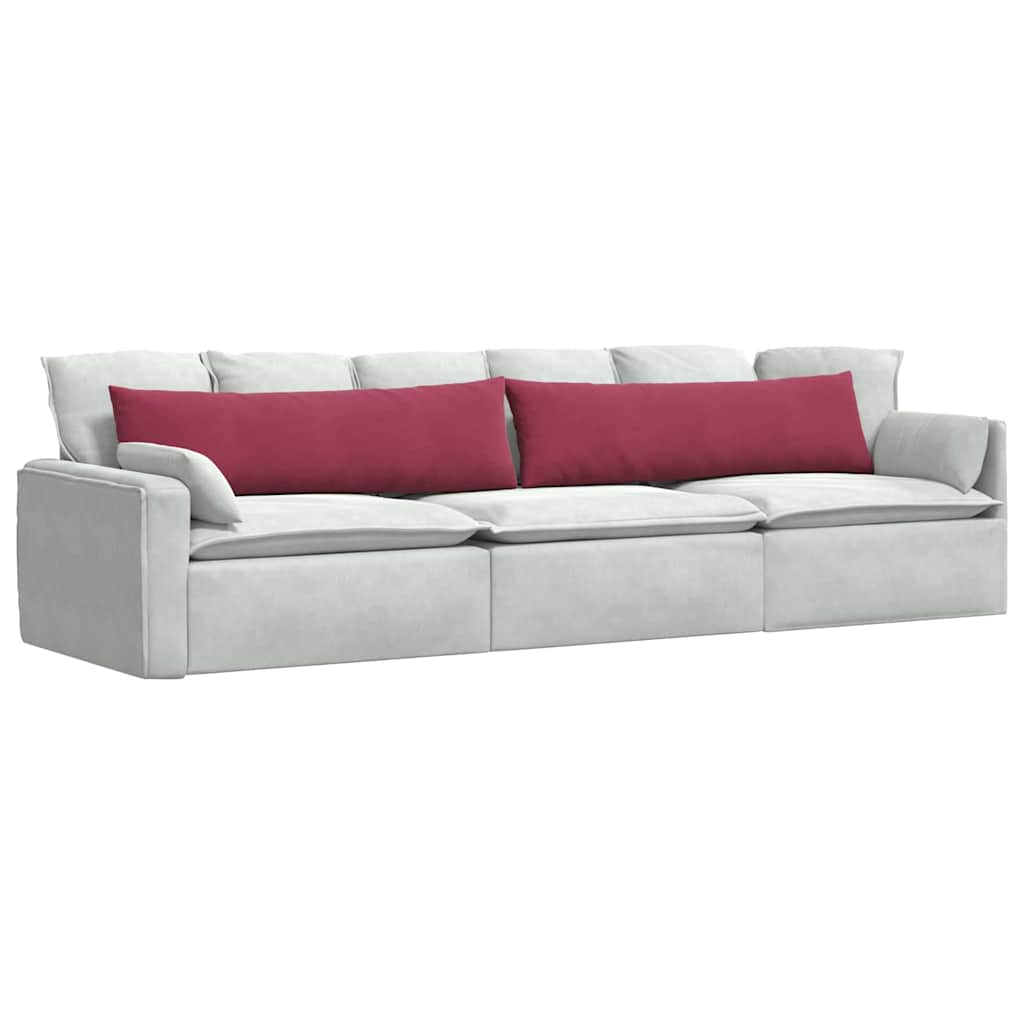 Cuscini da Divano 2 pcs Rosso Vino 145 x 40 cm Tessuto in Cords