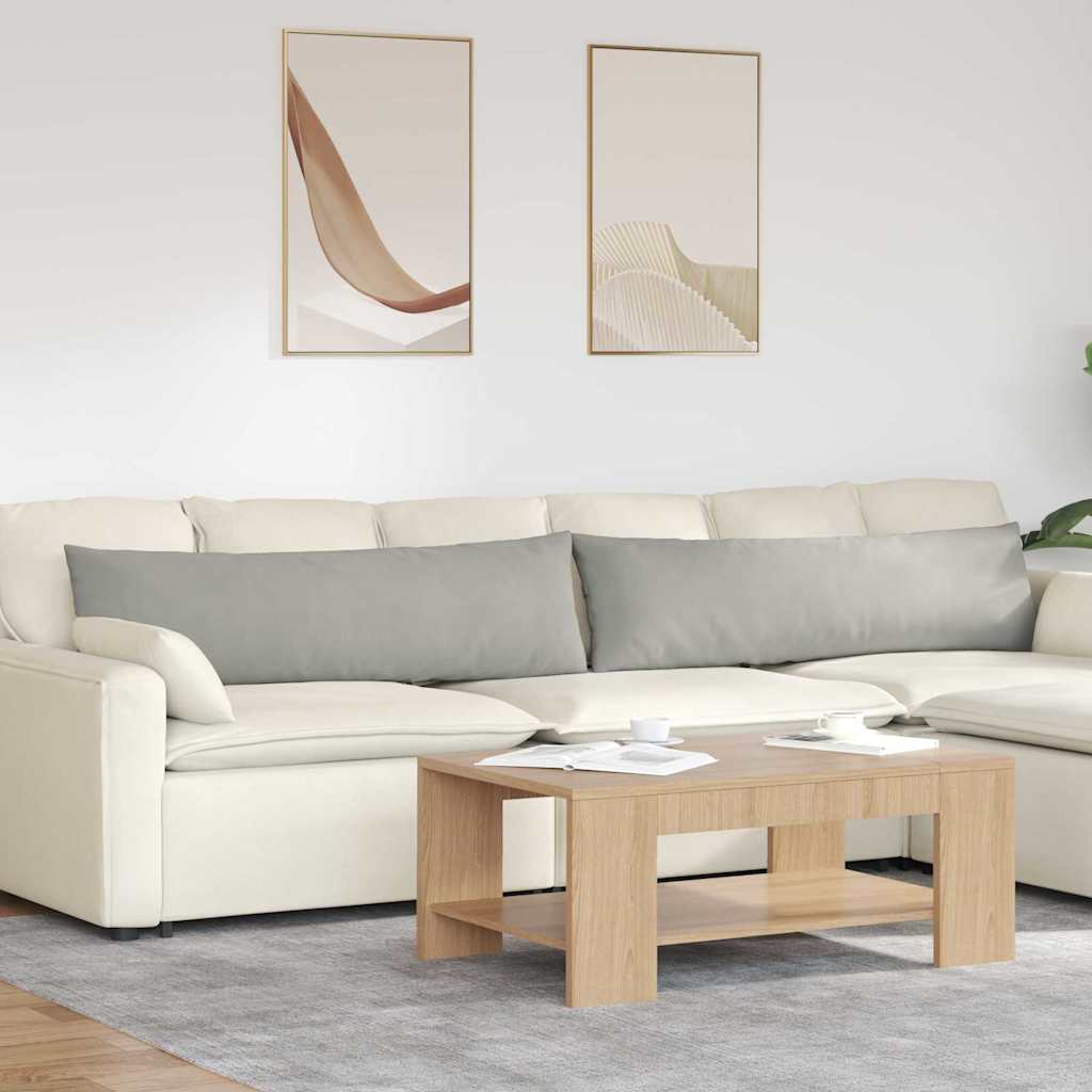Cuscini da Divano 2 pcs Grigio chiaro 145 x 40 cm Tessuto