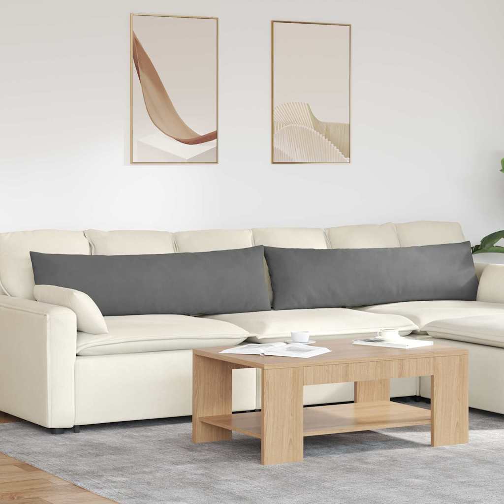 Cuscini da Divano 2 pcs Grigio scuro 145 x 40 cm Tessuto