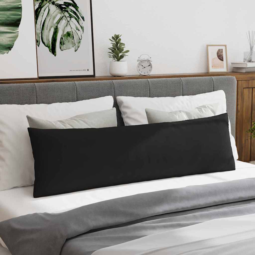 Cuscini da Divano 2 pcs Nero 145 x 40 cm Tessuto