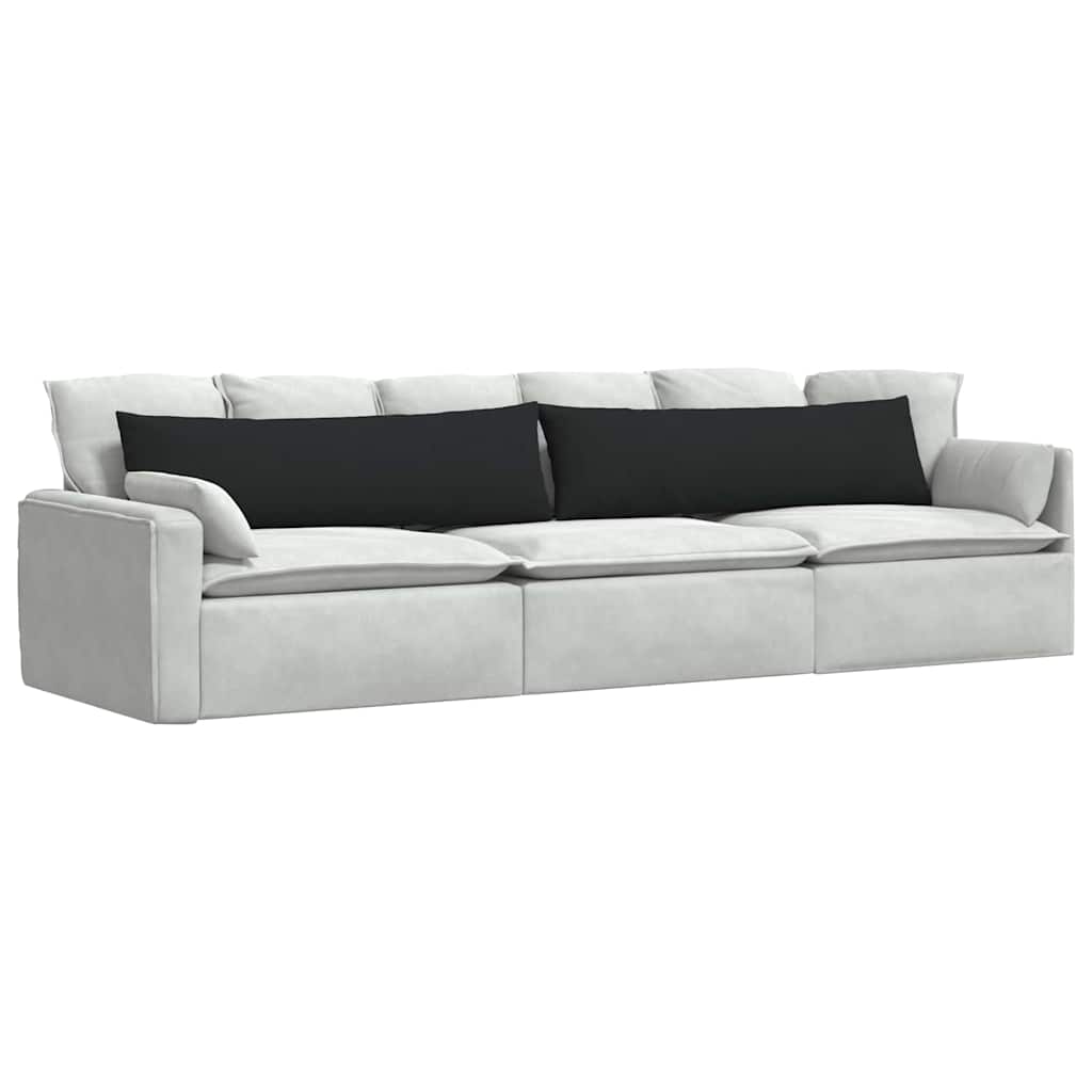 Cuscini da Divano 2 pcs Nero 145 x 40 cm Tessuto