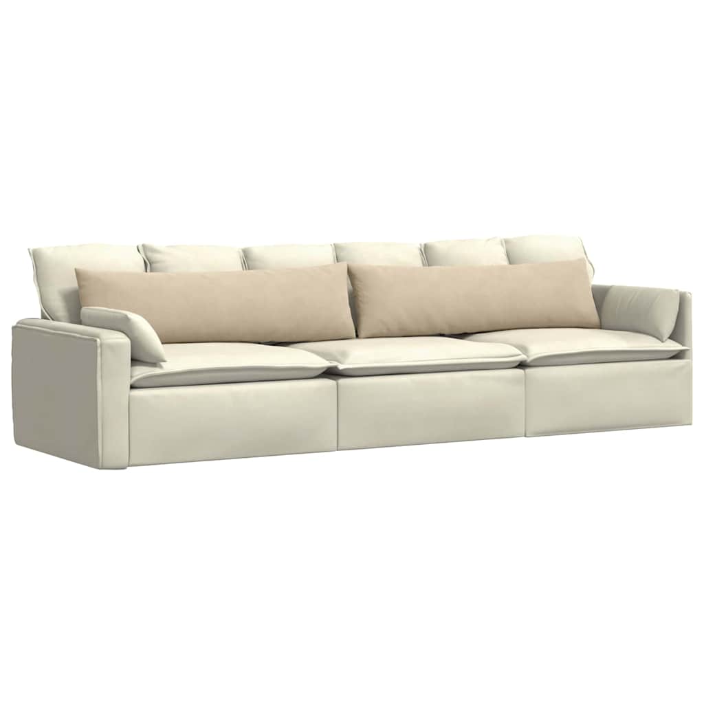 Cuscini da Divano 2 pcs Crema 145 x 40 cm Tessuto