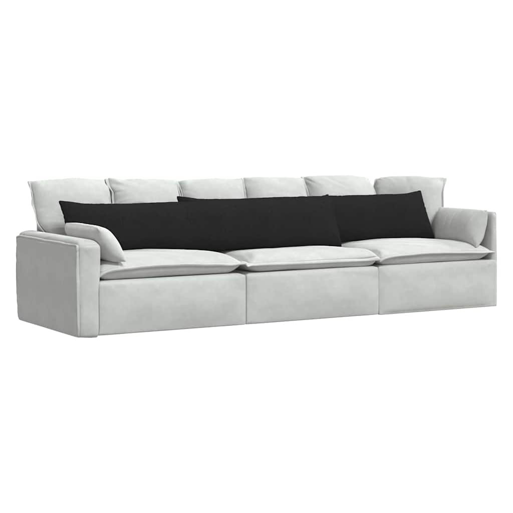 Cuscini da Divano 2 pcs Nero 200 x 40 cm Tessuto
