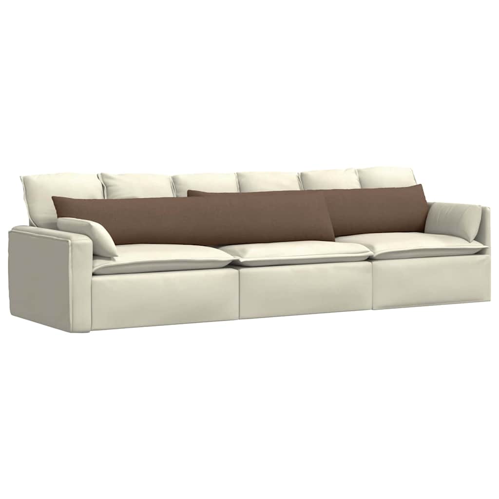 Cuscini da Divano 2 pcs Marrone 200 x 40 cm Tessuto