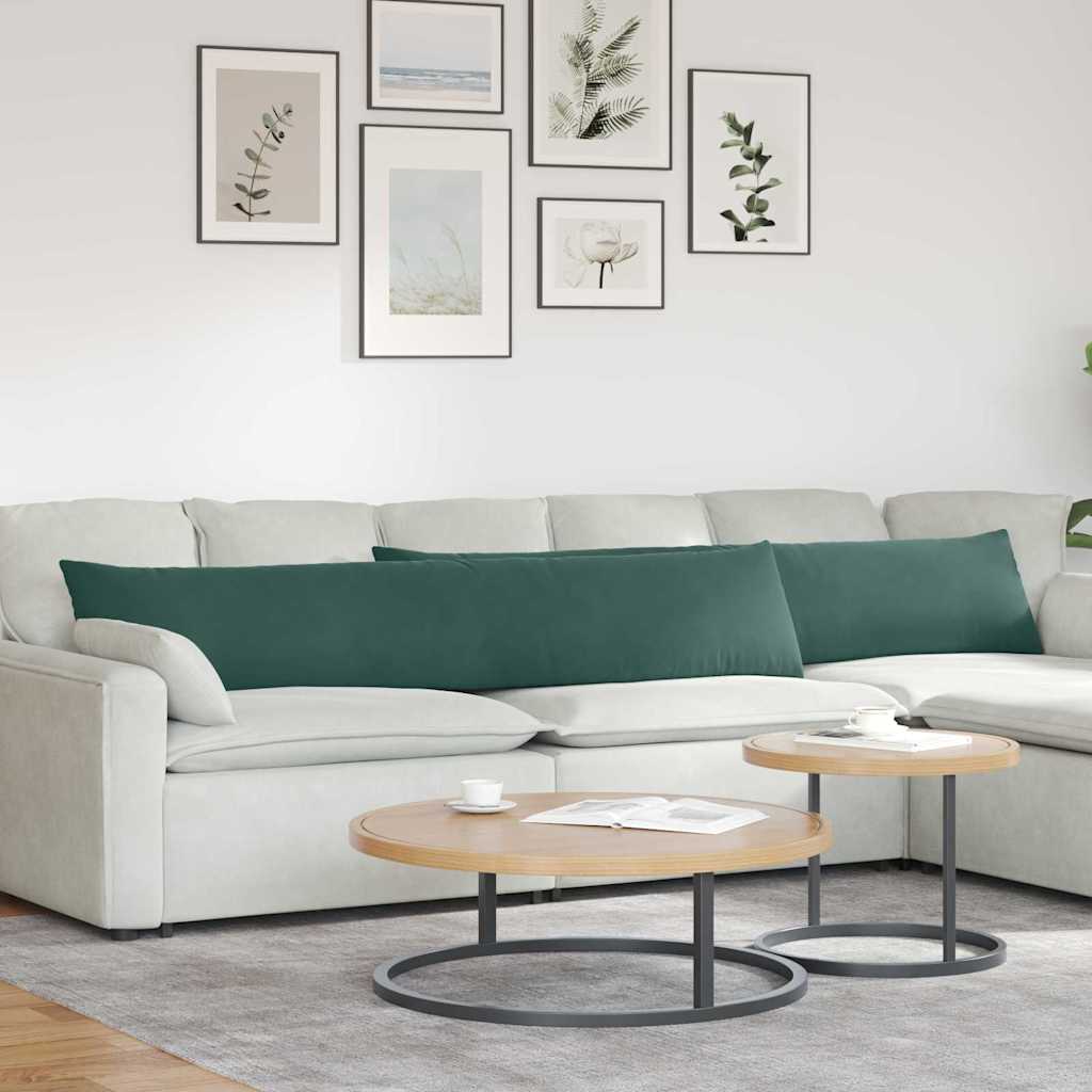 Cuscini da Divano 2 pcs Verde scuro 200 x 40 cm