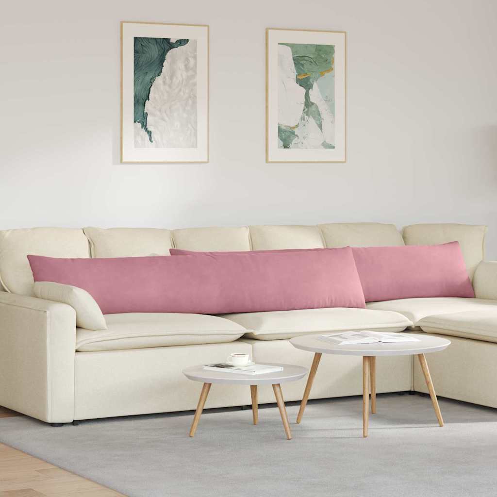 Cuscini da Divano 2 pcs Rosa 200 x 40 cm Tessuto in Cords