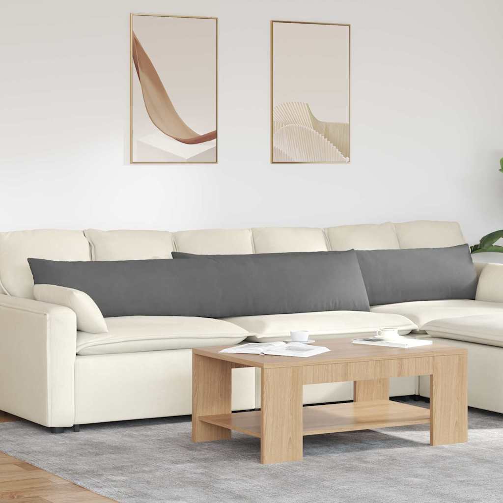 Cuscini da Divano 2 pcs Grigio scuro 200 x 40 cm Tessuto