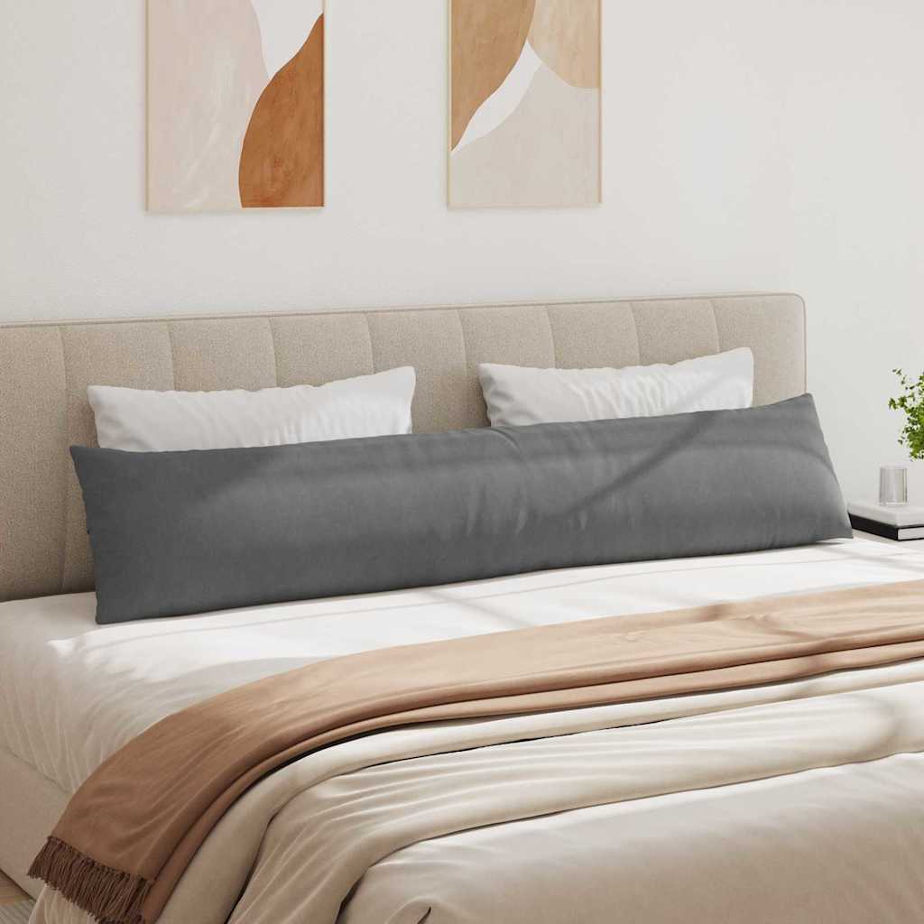 Cuscini da Divano 2 pcs Grigio scuro 200 x 40 cm Tessuto