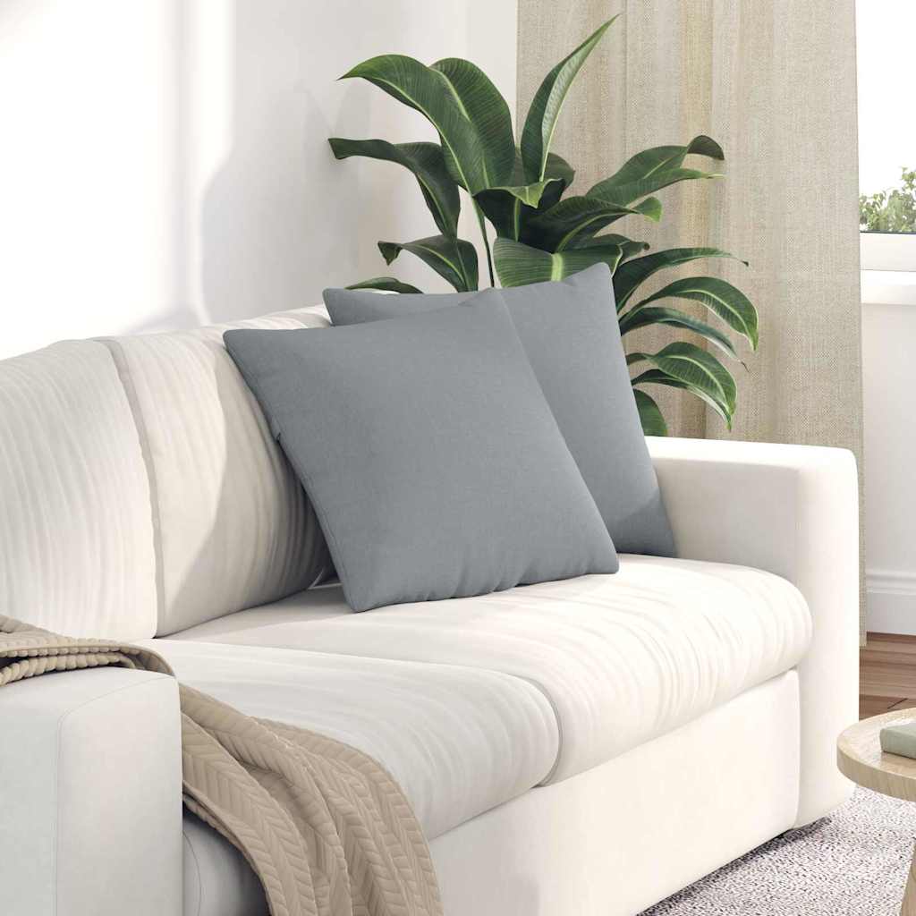 Cuscini da Divano 2 pcs Grigio chiaro 45 x 45 cm Tessuto