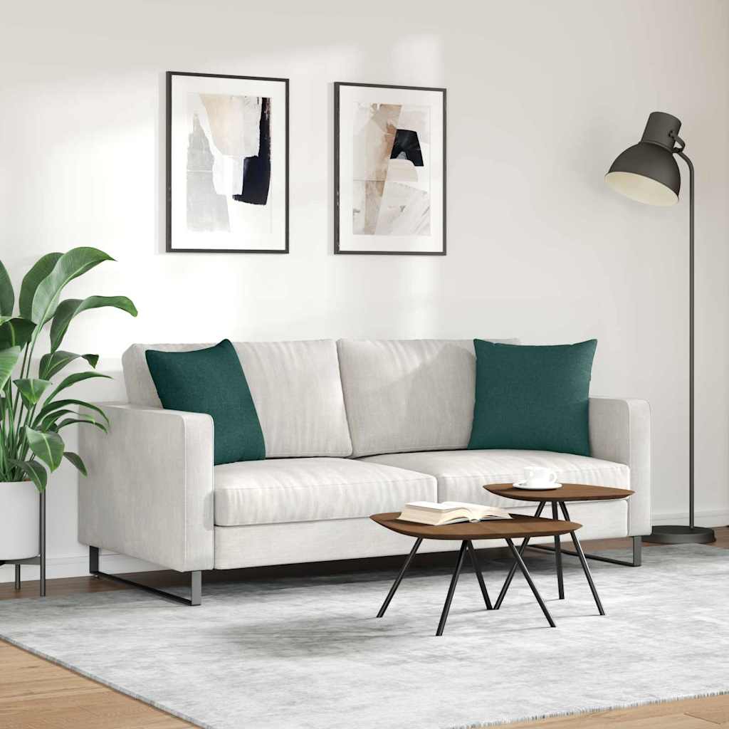 Cuscini da Divano 2 pcs Verde Scuro 45 x 45 cm Tessuto