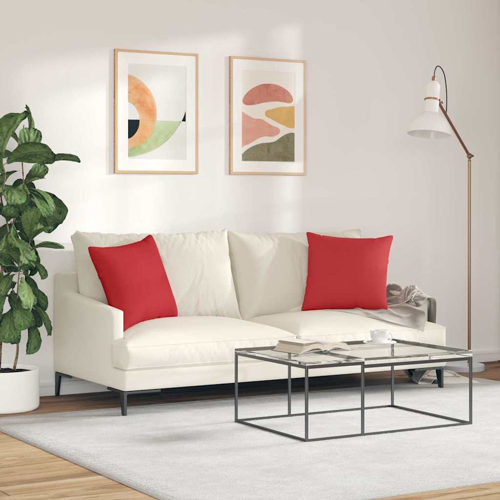 Cuscini da Divano 2 pcs Rosso 45 x 45 cm Tessuto
