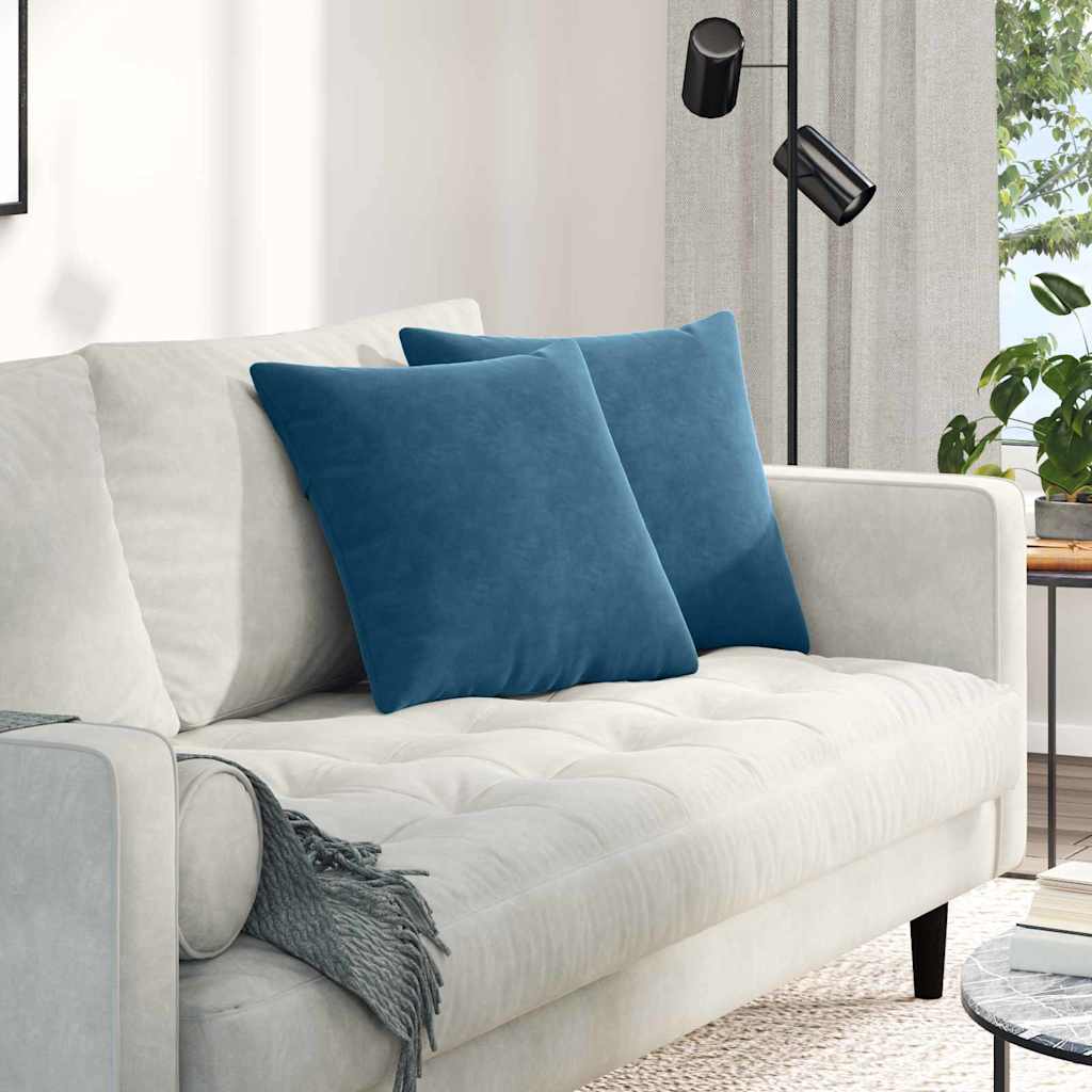 Cuscini da Divano 2 pcs Blu 45 x 45 cm Tessuto in Cords